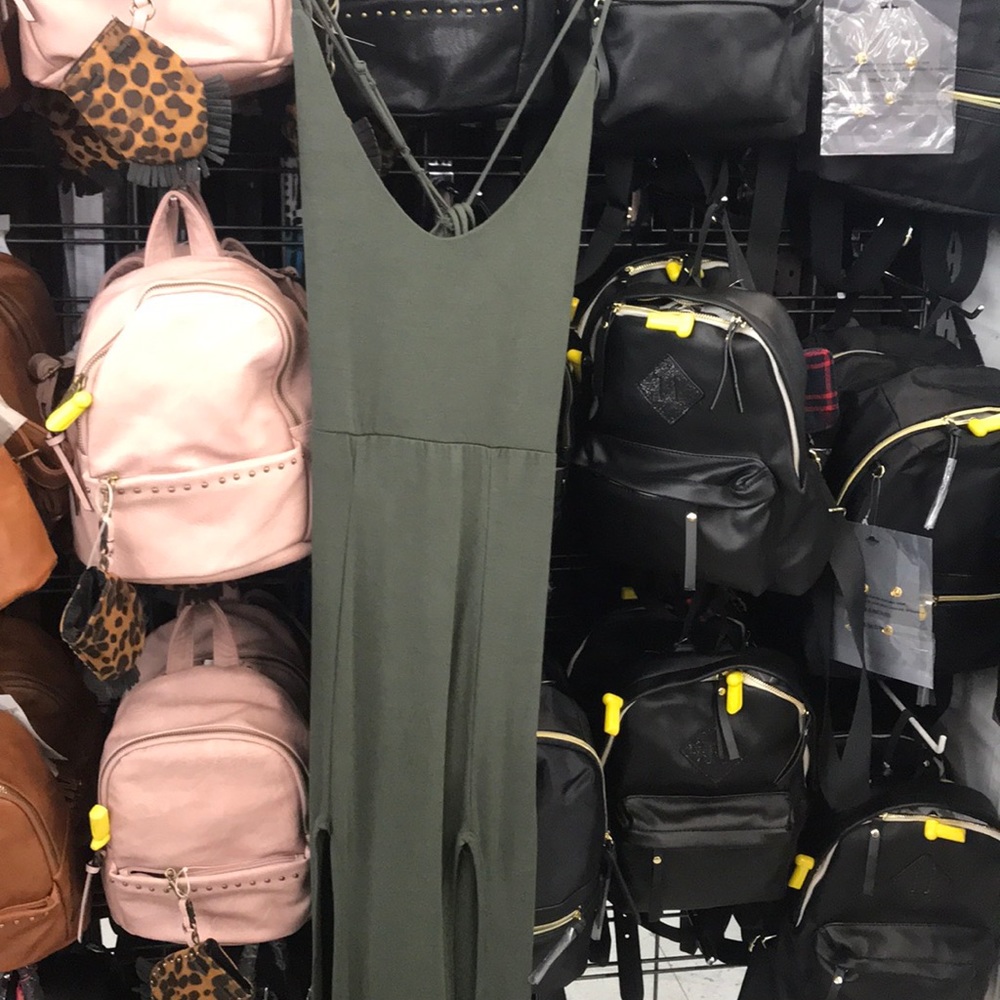 Long olive green dress